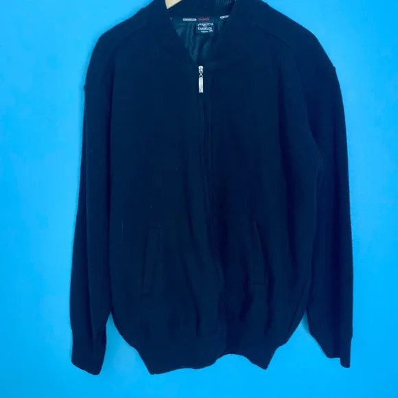 Men’s KARDELEN Collection Wool Full Zip Sweater Jacket Made in Turkey Size 2XL